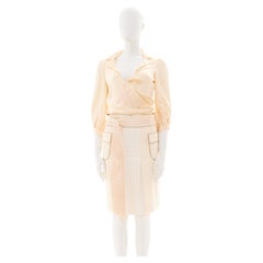 Conjunto de traje Louis Vuitton by Marc Jacobs Early 00's Top y falda de seda marfil