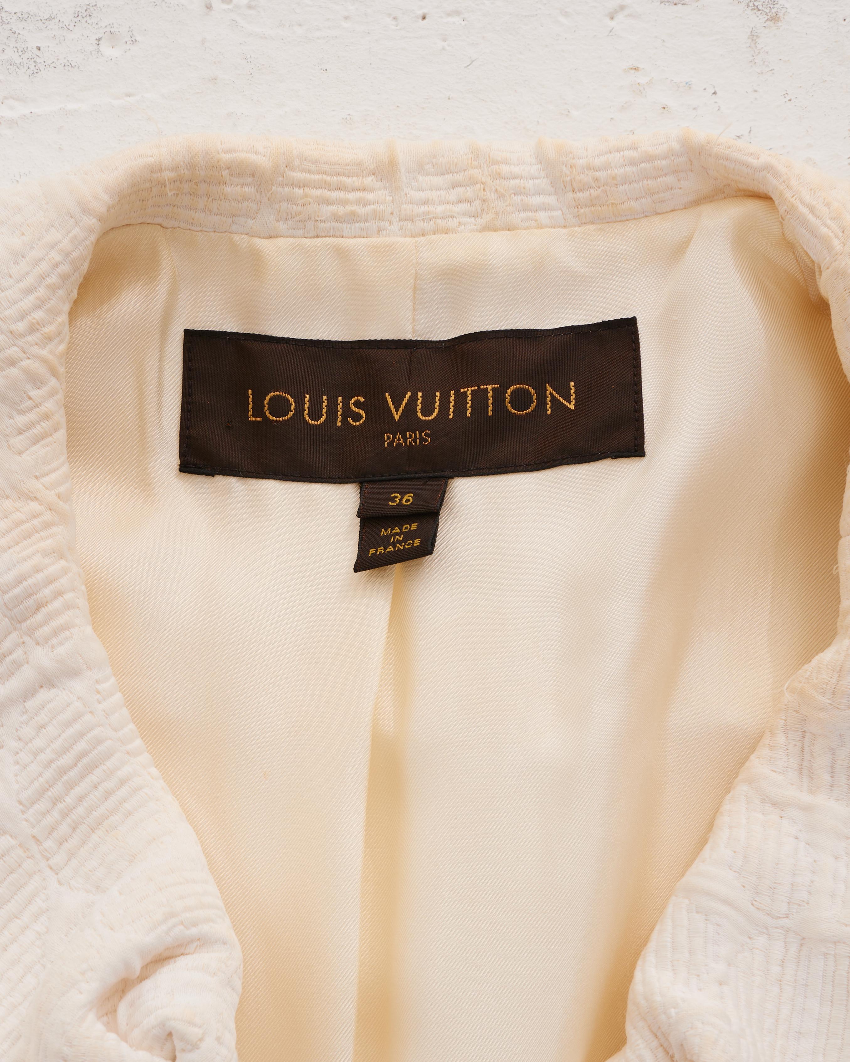 Louis Vuitton by Marc Jacobs Early 00's Chaqueta blanca de manga corta con adornos en venta 4