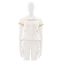 Louis Vuitton by Marc Jacobs Early 00's White embellished short sleeve jacket