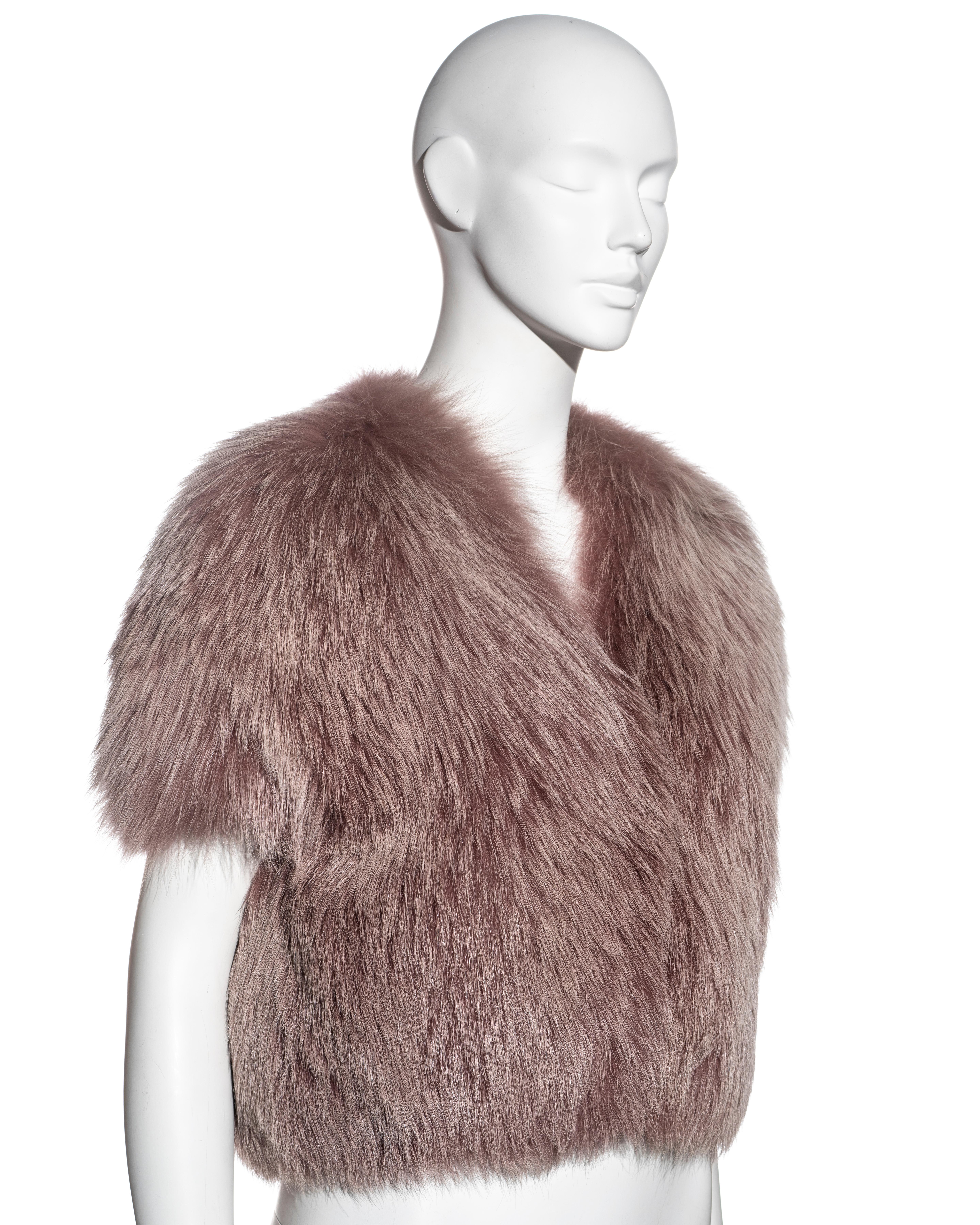 Brown Louis Vuitton by Marc Jacobs fox fur jacket, fw 2003 For Sale