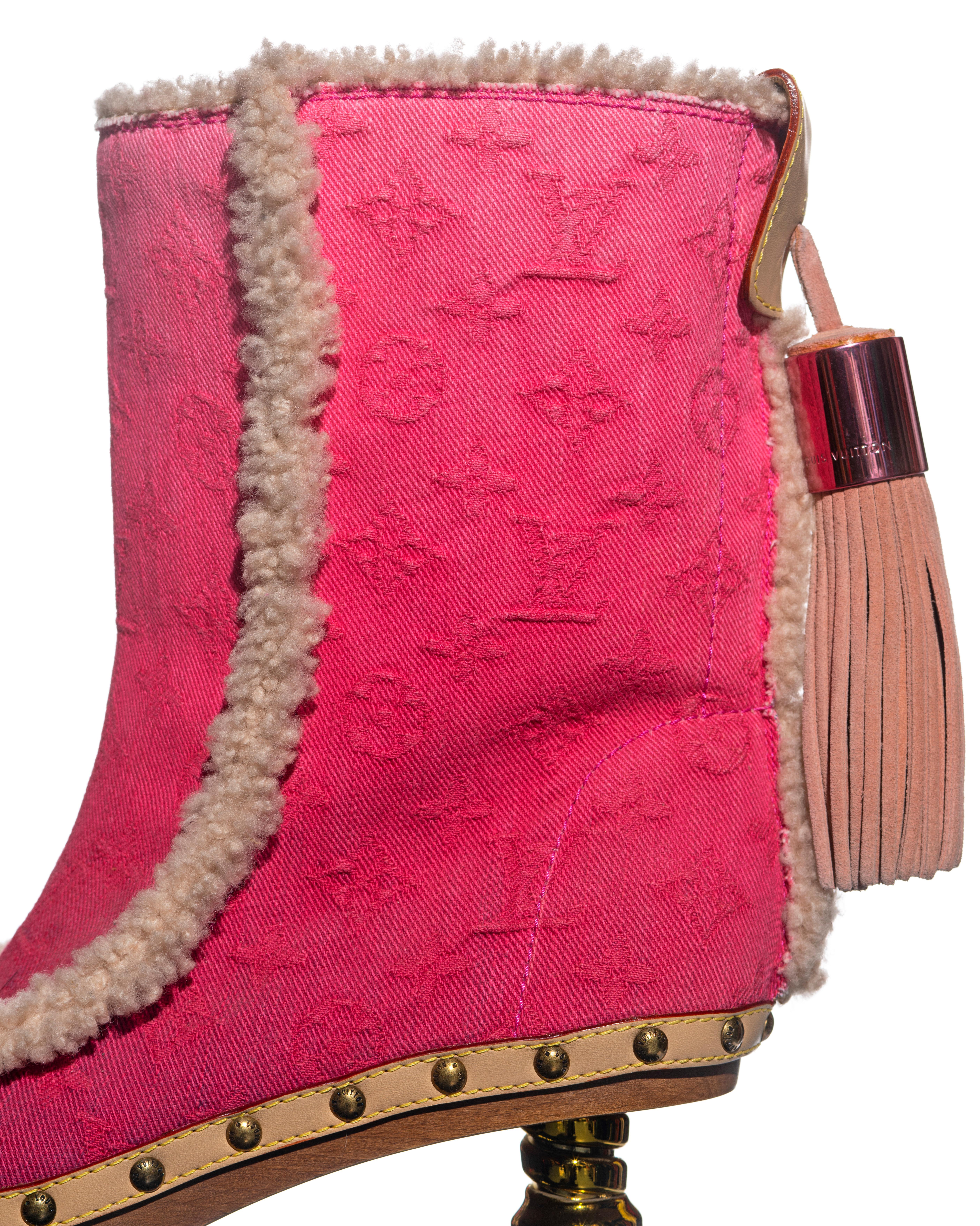 pink louis vuitton boots