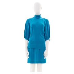 Louis Vuitton by Marc Jacobs S/S 2004 Mini vestido de seda azul recortado