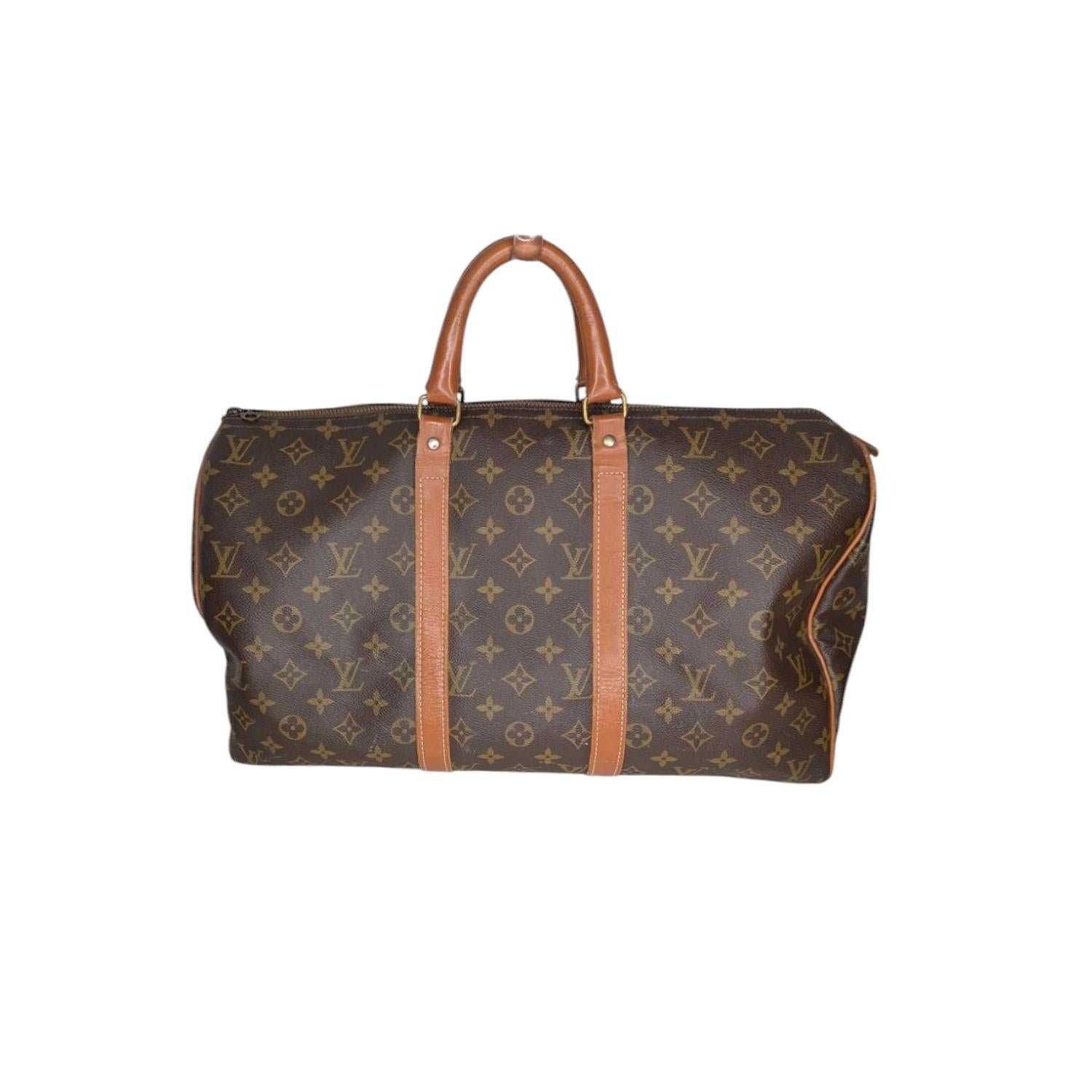 Brown Louis Vuitton by The French Company Monogram Keepall 45 Weekender For Sale