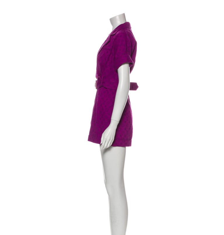 Louis Vuitton V Neck Purple Romper (Small) For Sale at 1stDibs