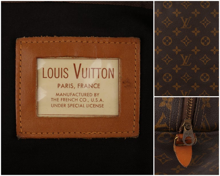 LOUIS VUITTON c.1970's LV Monogram Coated Canvas Top Handle Steamer Keepall Bag For Sale 5