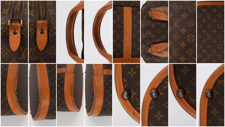 LOUIS VUITTON c.1970's LV Monogram Coated Canvas Top Handle Steamer Keepall Bag For Sale 6