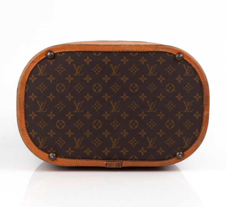 LOUIS VUITTON c.1970's LV Monogram Coated Canvas Top Handle Steamer Keepall Bag For Sale 2