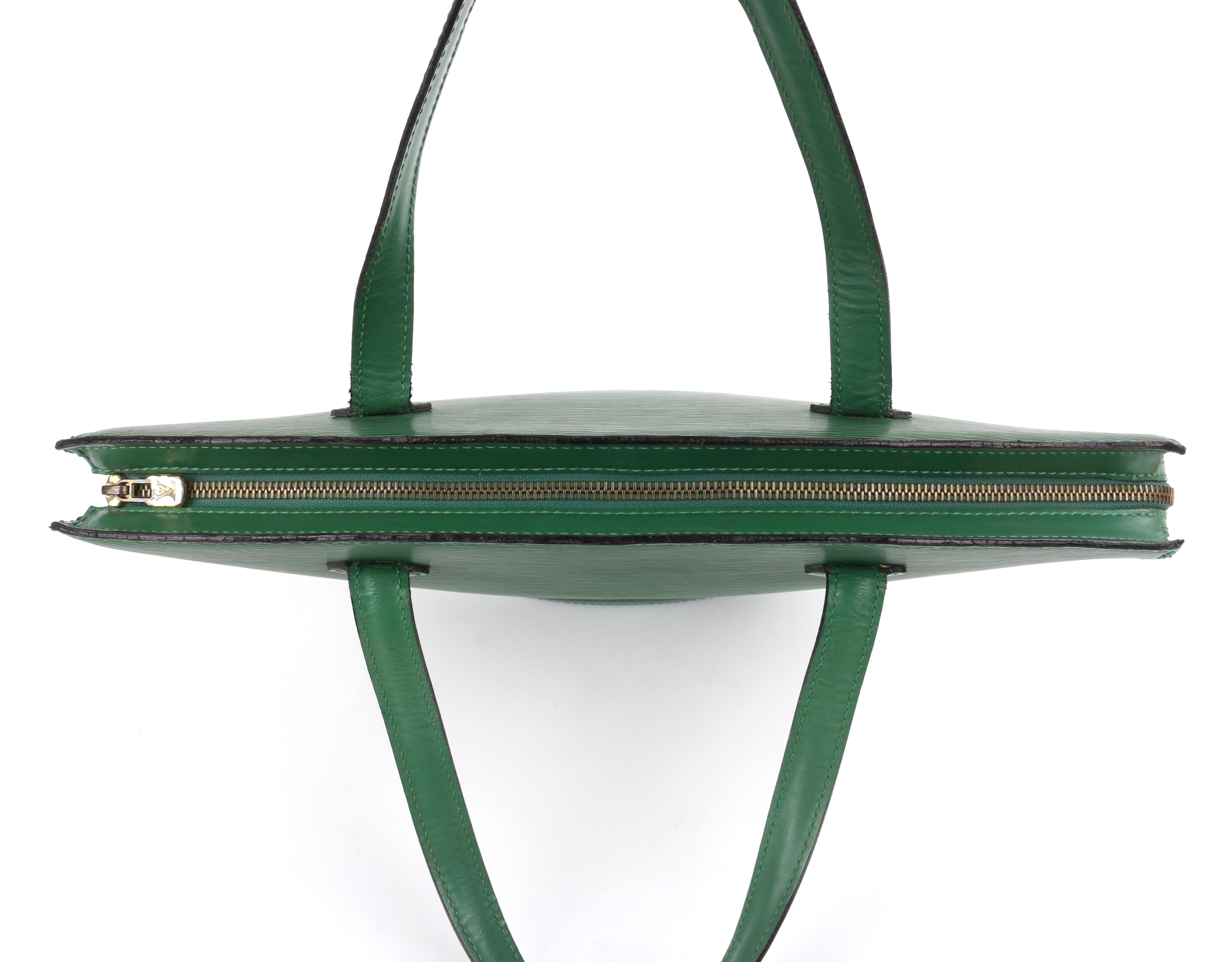 Women's LOUIS VUITTON c.1993 “St. Jacques” Borneo Emerald Green Epi Leather Handbag 