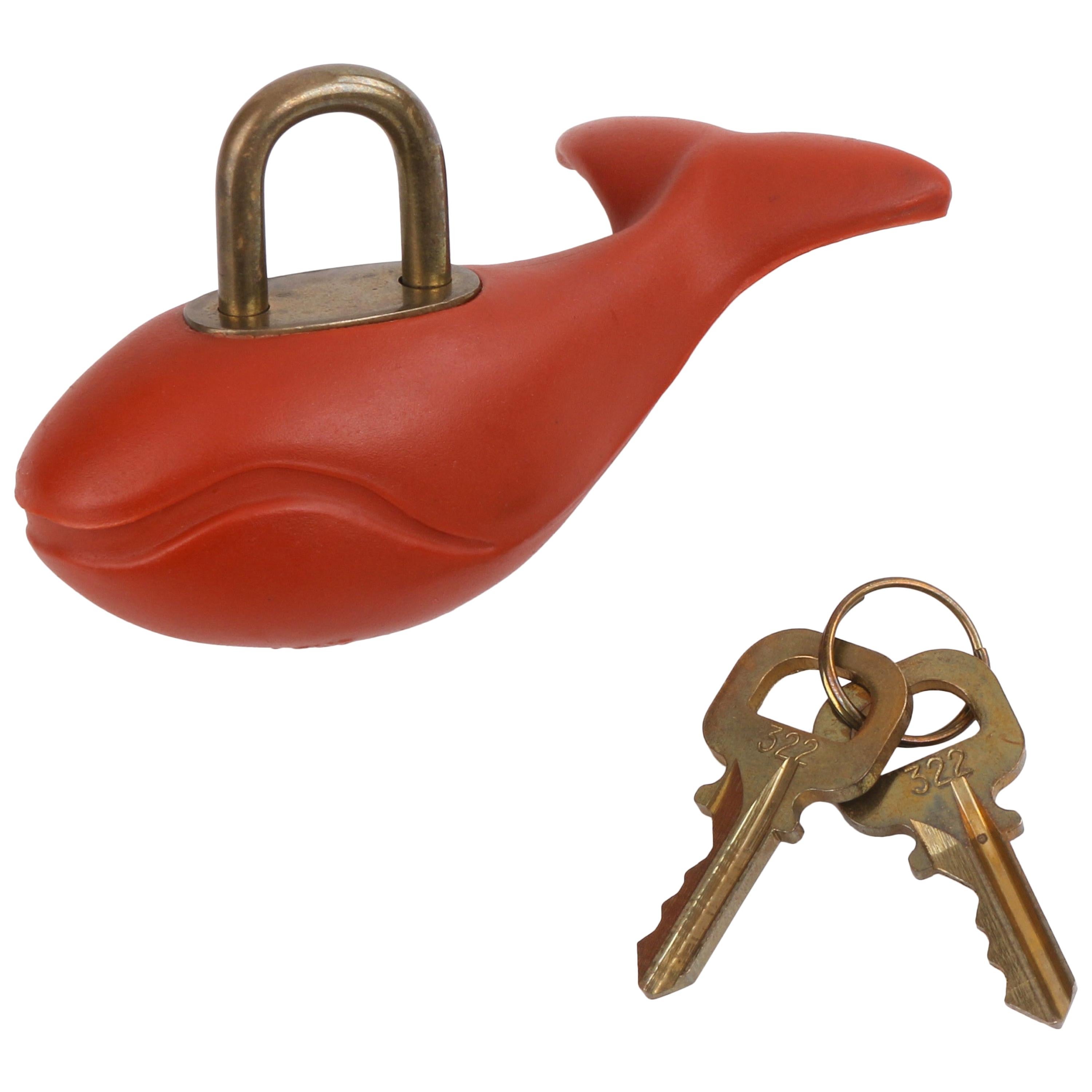 Louis Vuitton c.1995 America’s Cup Red Whale Motif Lock Keys Ltd Ed