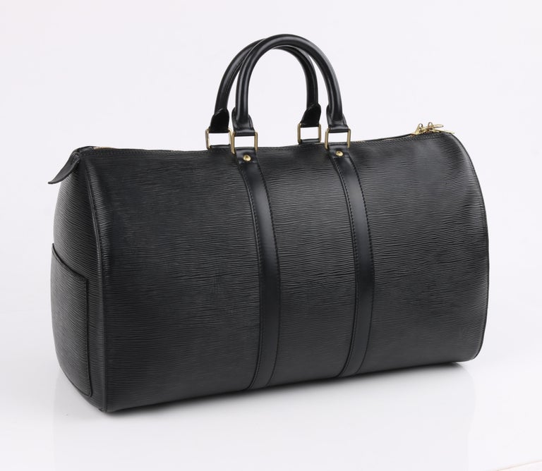 LOUIS VUITTON c.2000 &quot;Keepall 45&quot; Black Epi Leather Duffel Travel Bag For Sale at 1stdibs