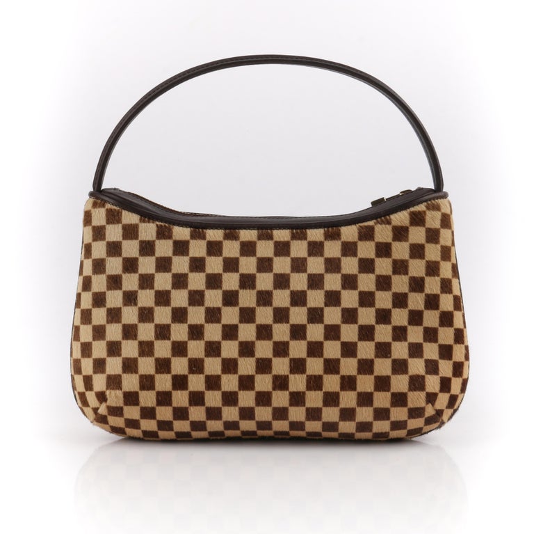 Louis Vuitton c.2000 “Sauvage Tigre” Brown Damier Pony Hair Leather Baguette  at 1stDibs