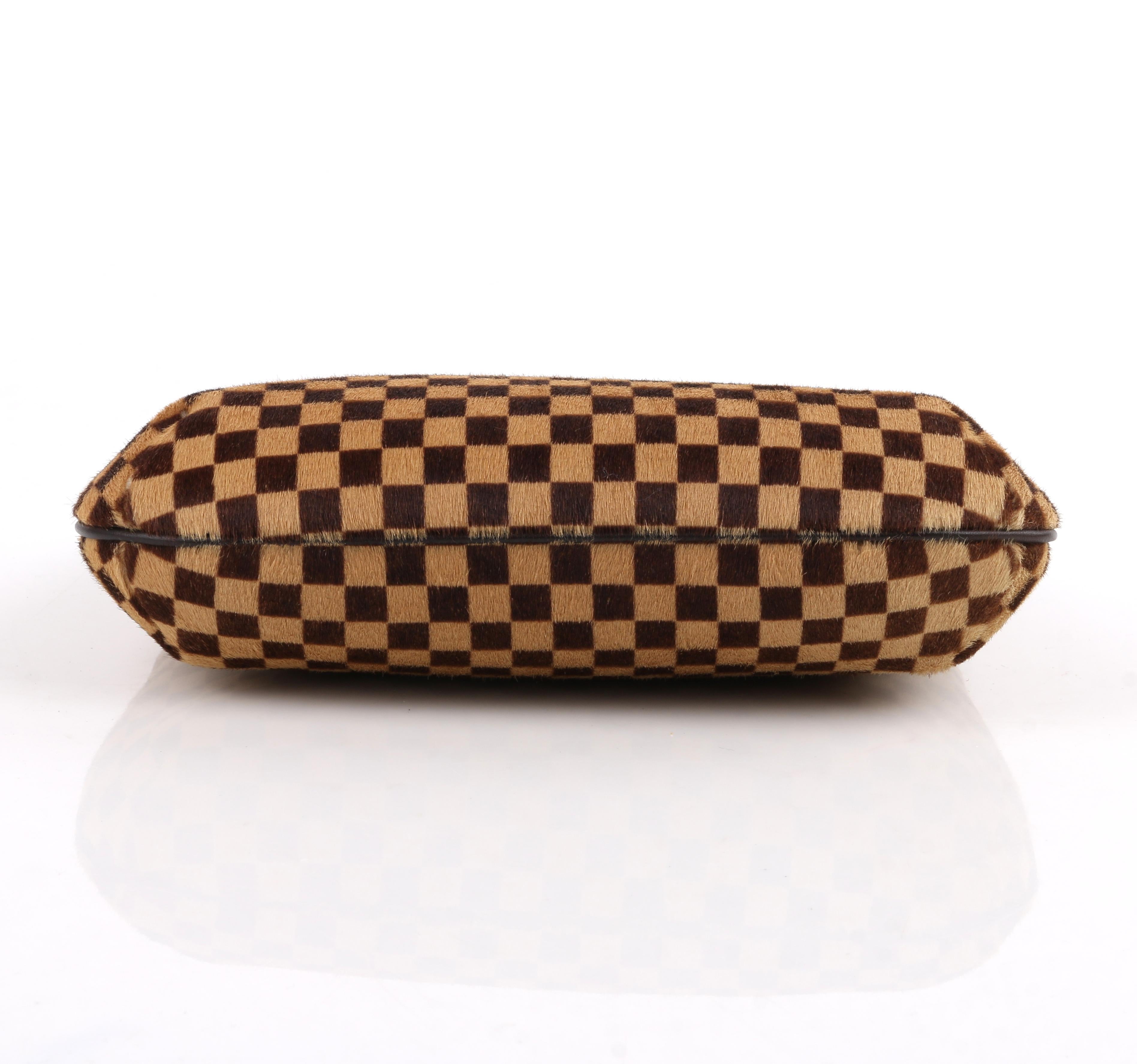 Louis Vuitton c.2000 “Sauvage Tigre” Brown Damier Pony Hair Leather Baguette  In Excellent Condition In Thiensville, WI
