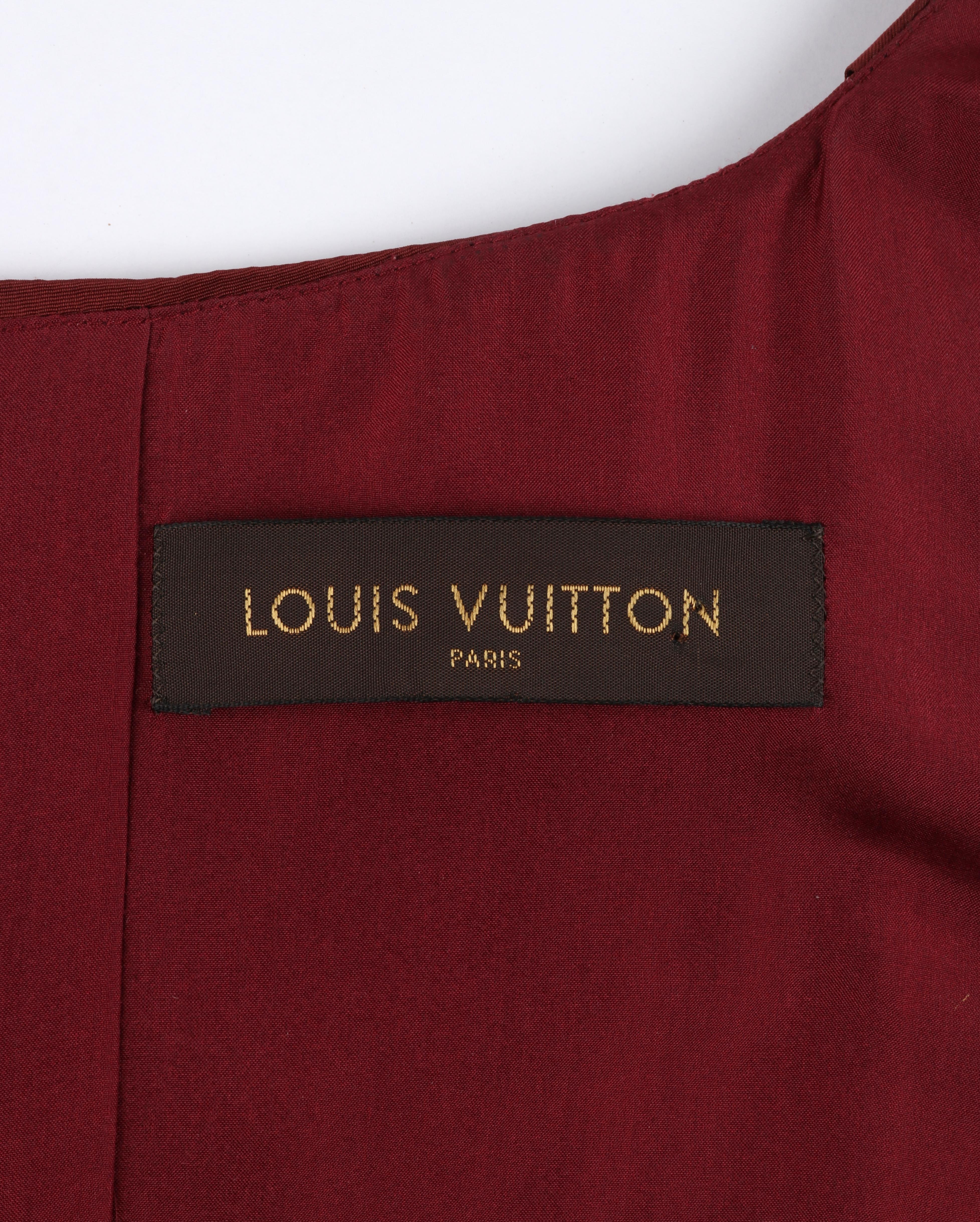 Women's LOUIS VUITTON c.2000’s Burgundy Red Avant Garde Sleeveless Bustier A-Line Dress
