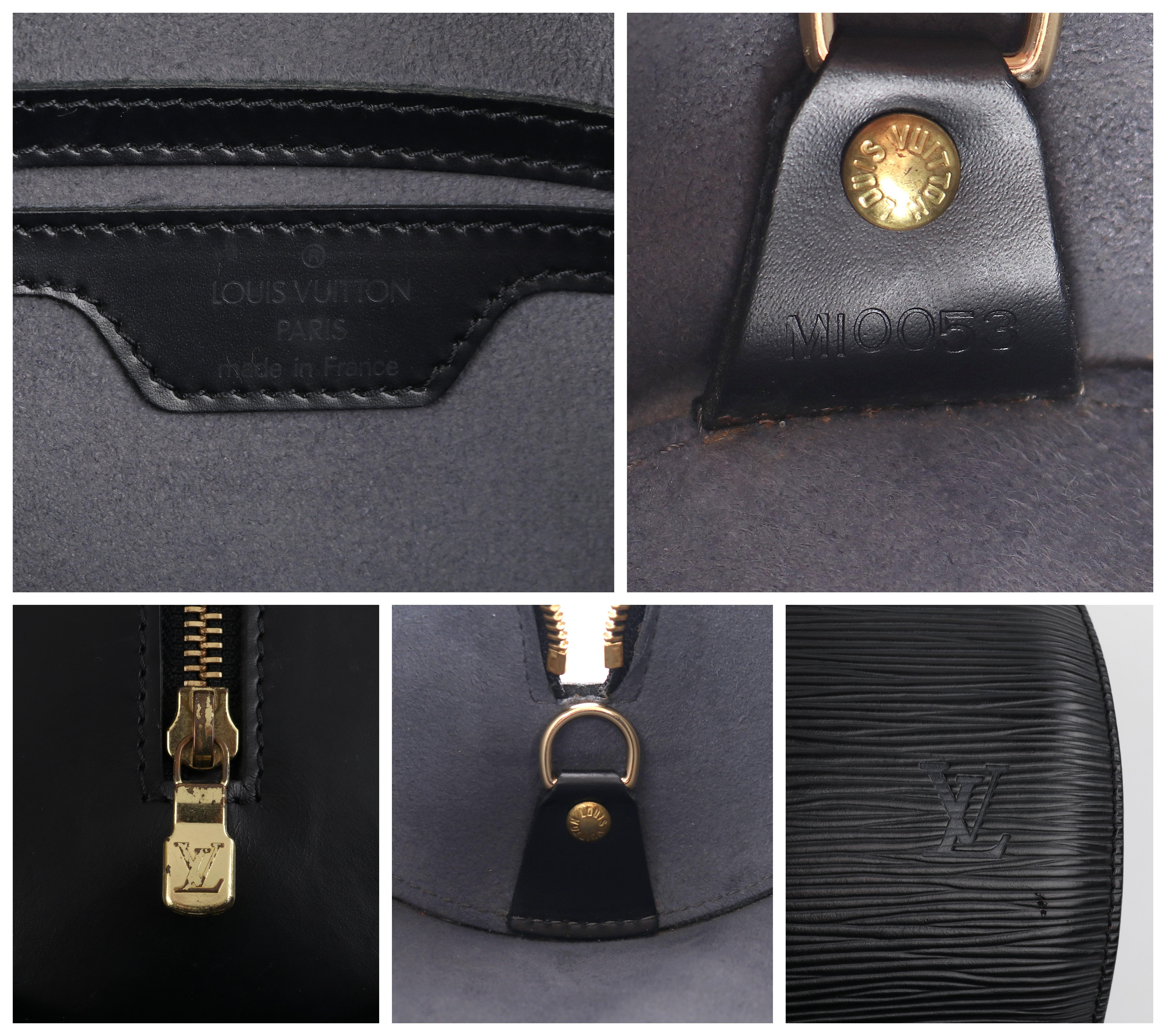 LOUIS VUITTON C.2003 “Soufflot” Black EPI Leather Oblong Handbag 4