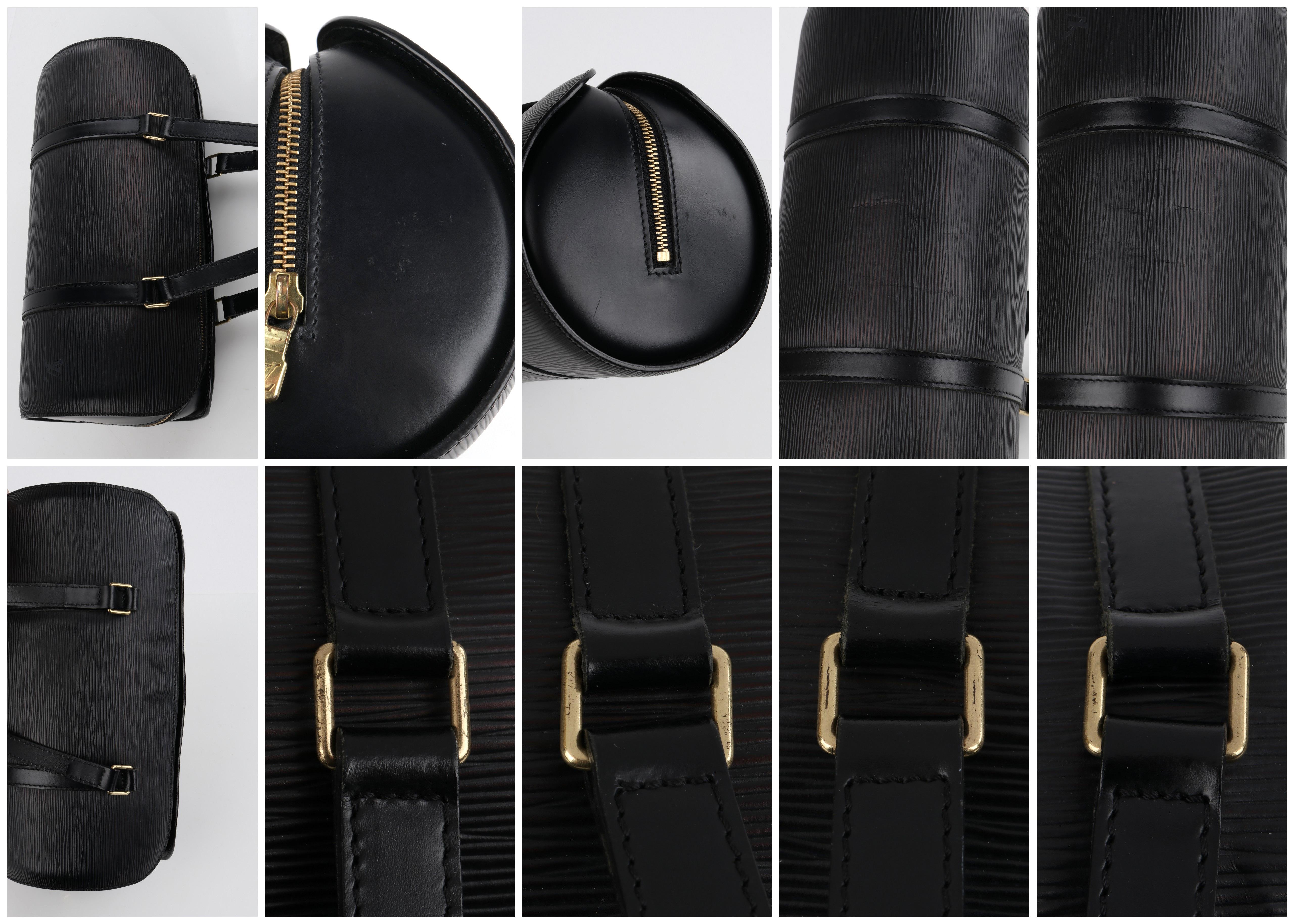 LOUIS VUITTON C.2003 “Soufflot” Black EPI Leather Oblong Handbag 5