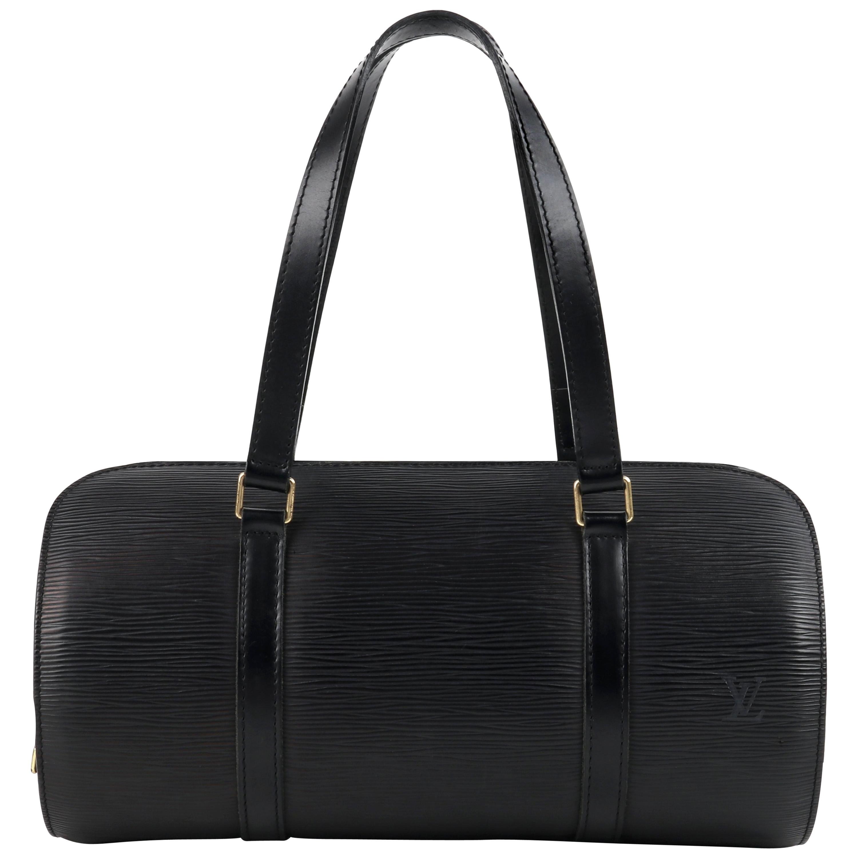 LOUIS VUITTON C.2003 “Soufflot” Black EPI Leather Oblong Handbag