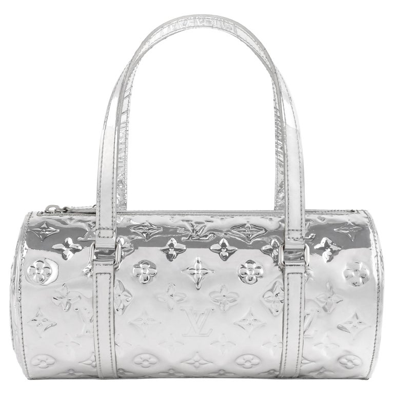 LOUIS VUITTON c.2006 “Papillon Miroir” Silver Monogram Handbag 26 Ltd. Ed.