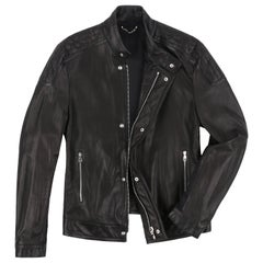 LOUIS VUITTON c.2011 Black Damier Quilted Leather Moto Biker Jacket