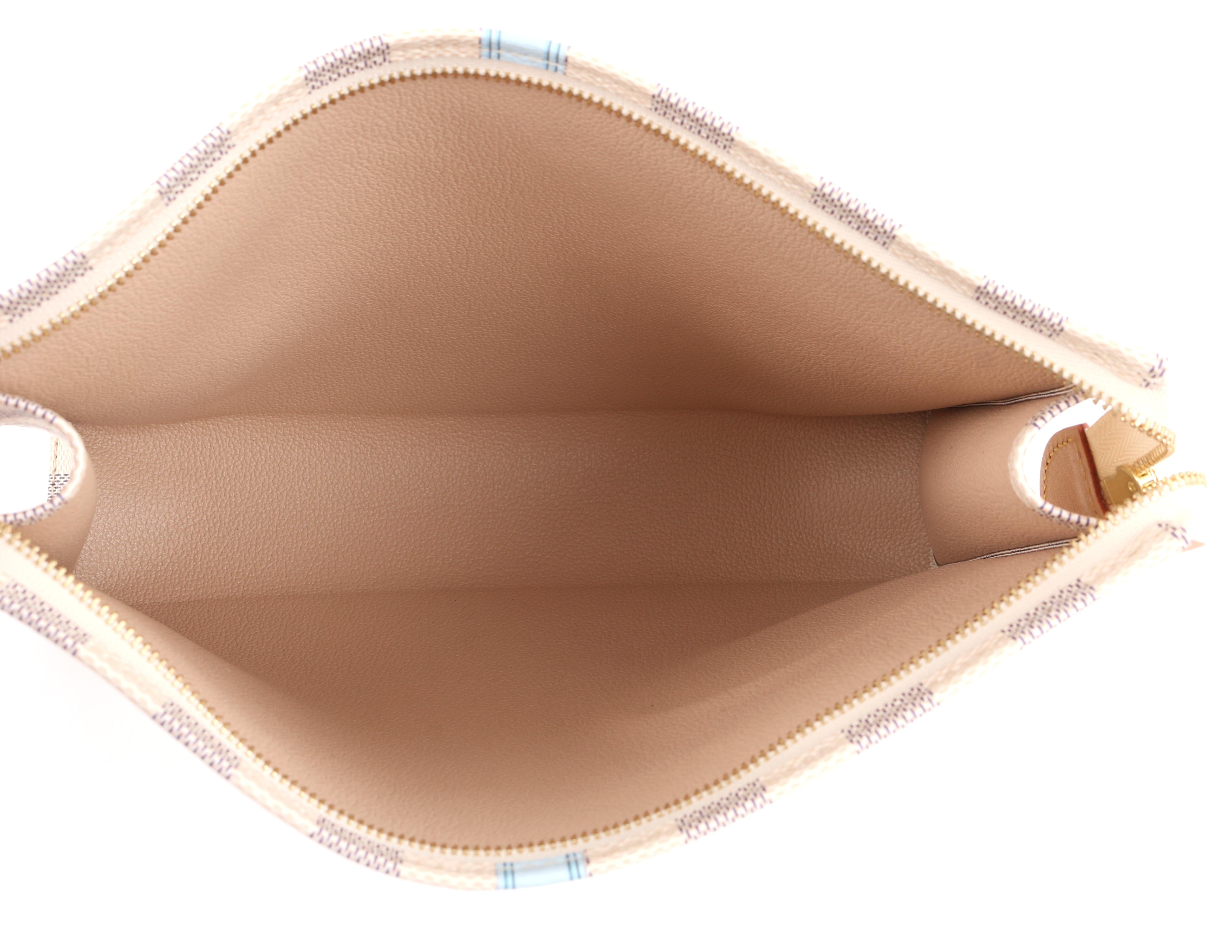 Beige LOUIS VUITTON c.2018 Damier Azur Summer Trunk Hawaii Toiletry Pouch 26 NWT