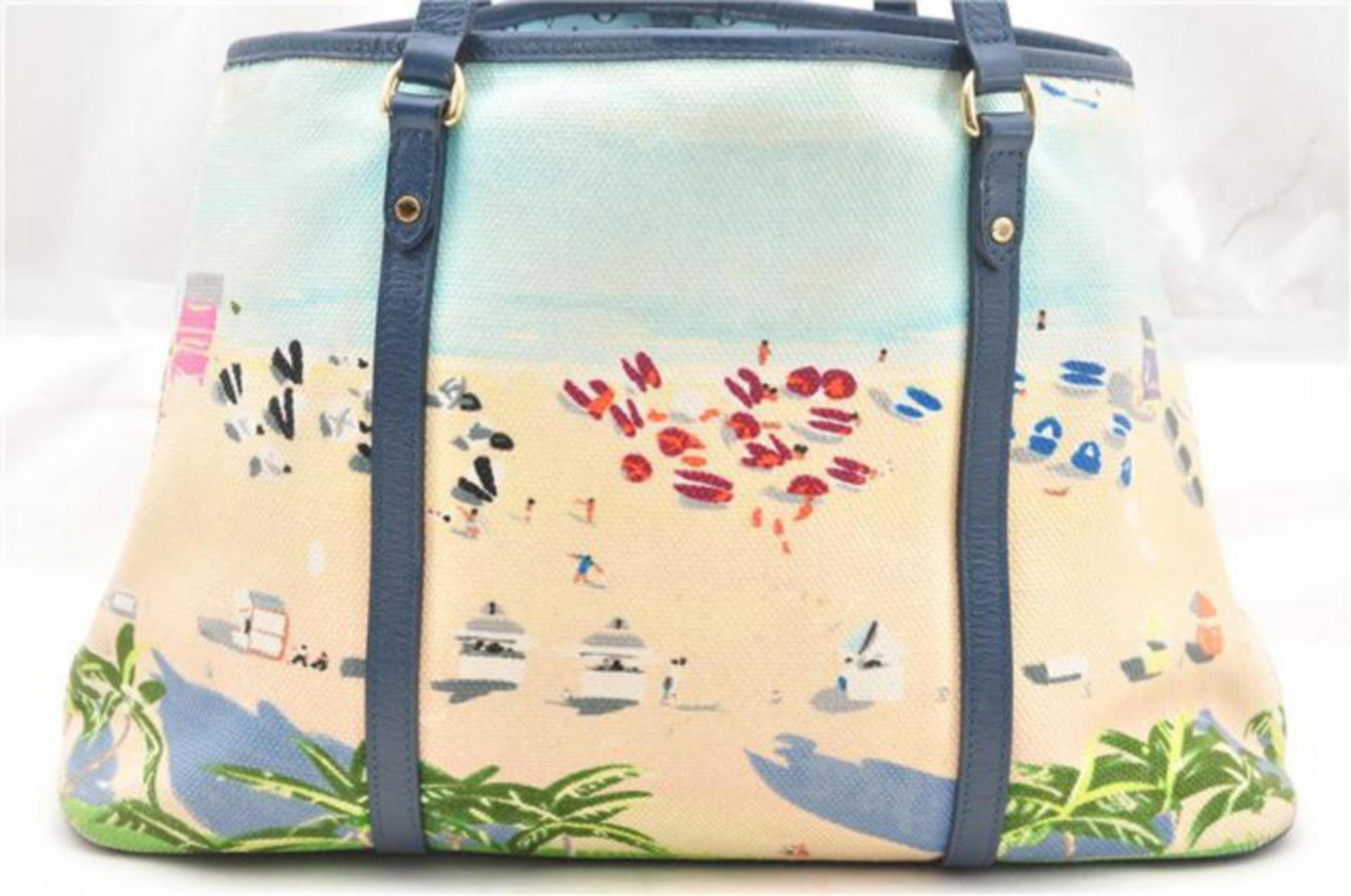 Louis Vuitton Cabas Ailleurs Escale Pm Tote 866948 Blue Canvas Shoulder Bag For Sale 5