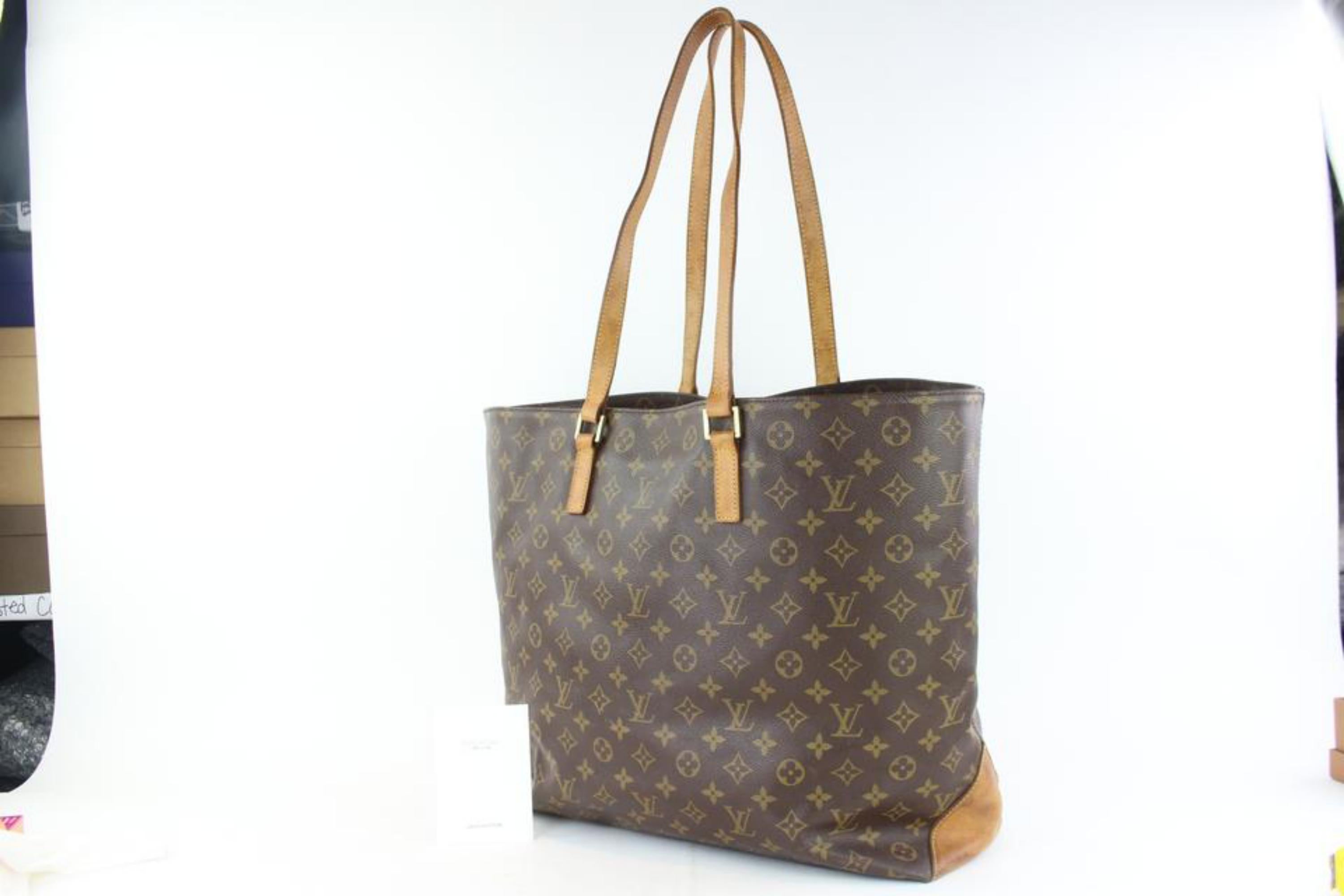 Gray Louis Vuitton Cabas Alto Monogram 22lz1126 Brown Coated Canvas Tote For Sale