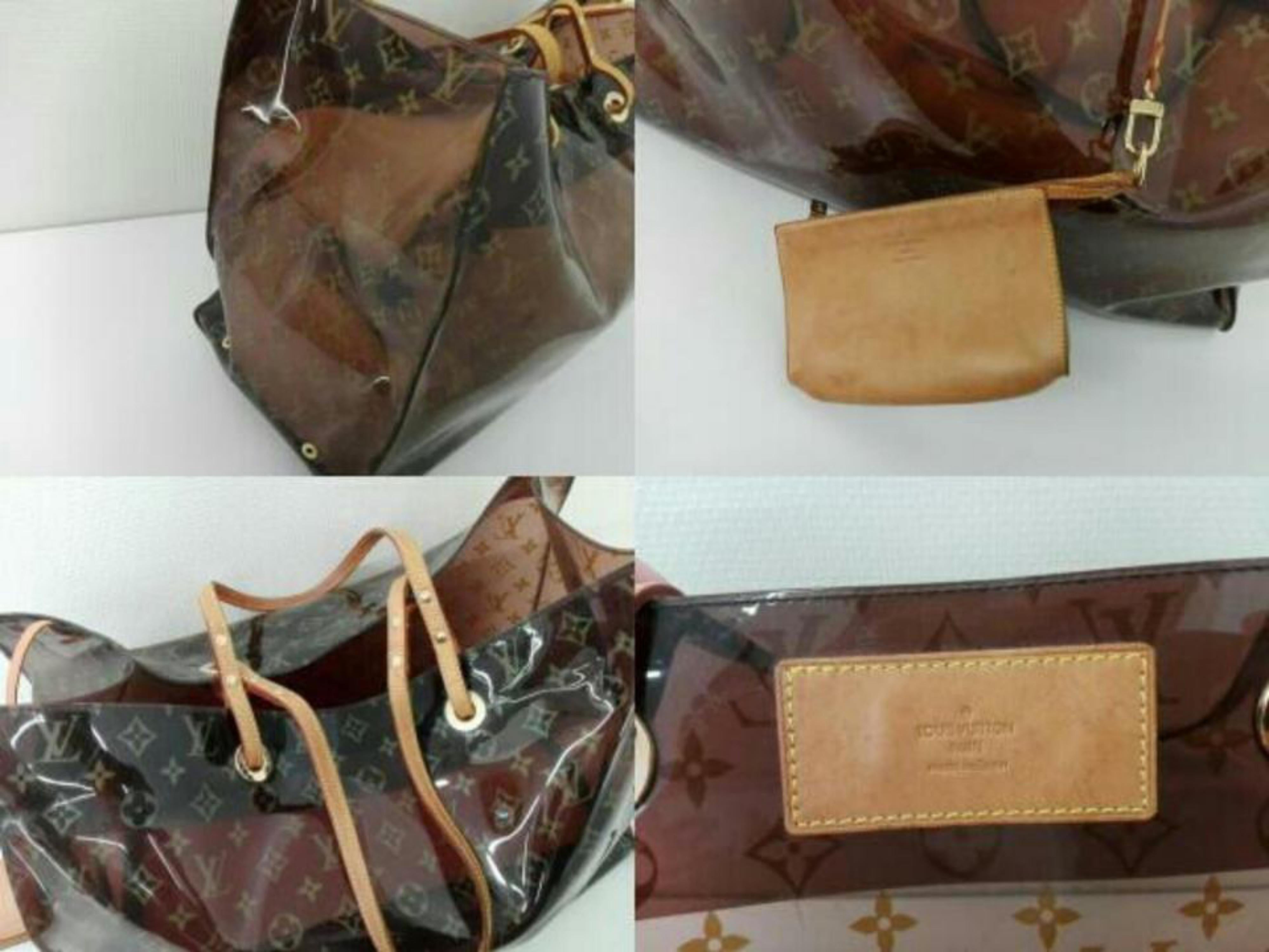 Louis Vuitton Cabas Clear Translucent Amber Monogram Cruise Gm with Pouch 234135 In Good Condition In Forest Hills, NY
