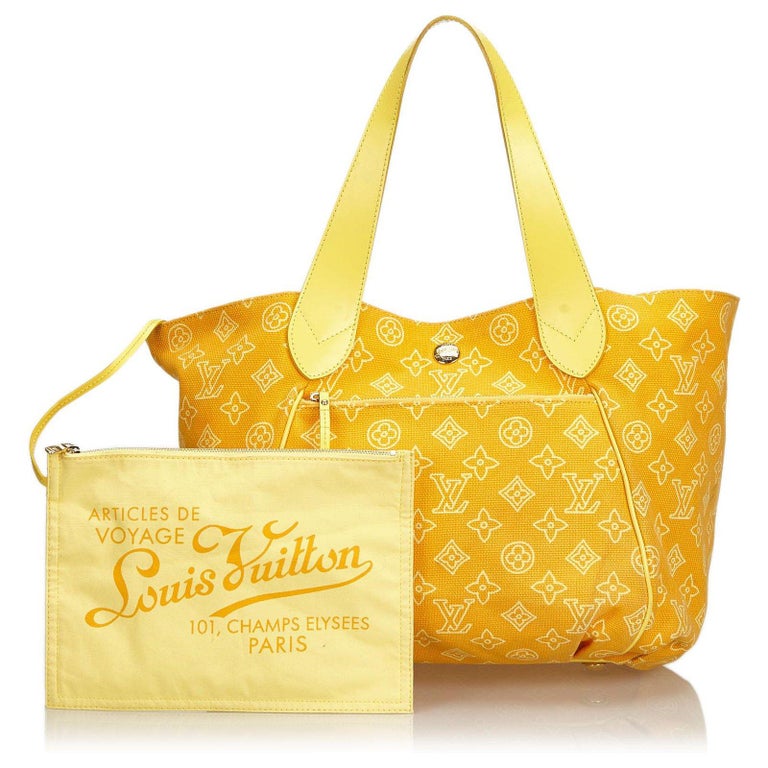 Authentic Louis Vuitton 2009 Beach Line Cabas Ipanema GM Yellow Tote Bag  M95985