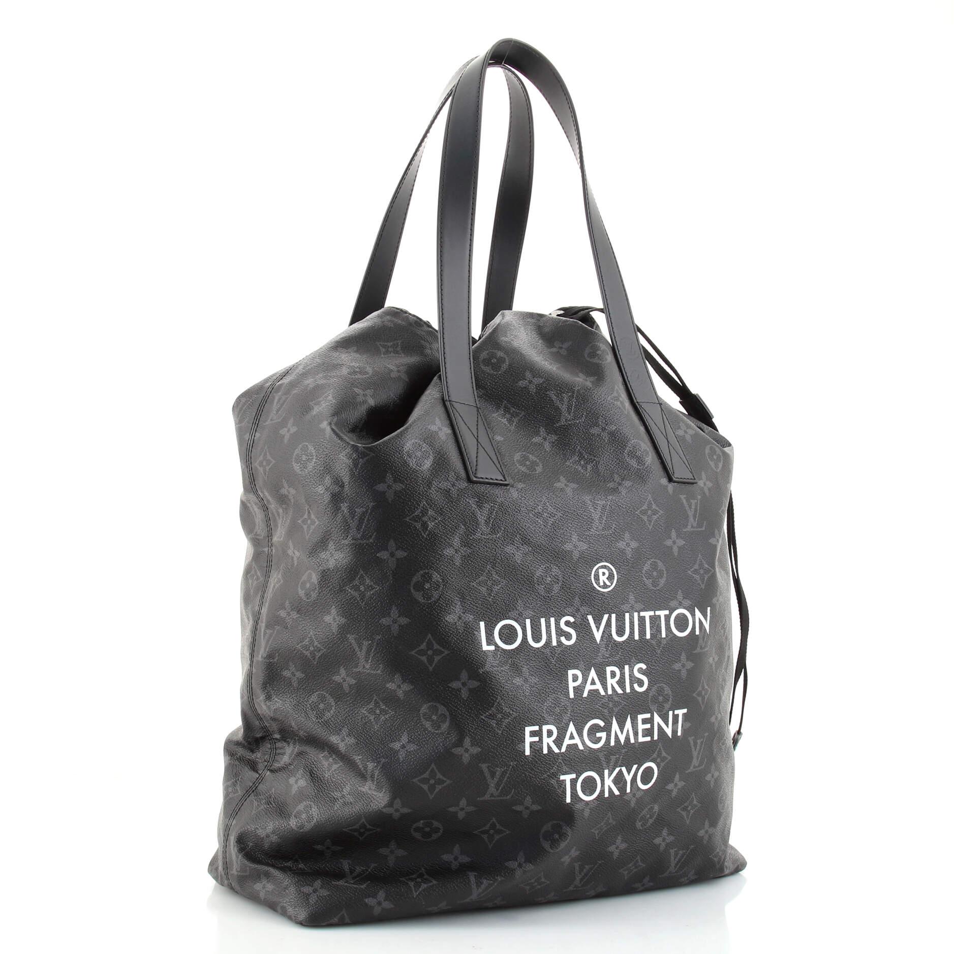 Black Louis Vuitton Cabas Light Drawstring Bag Flash Fragment Monogram Eclipse Canvas