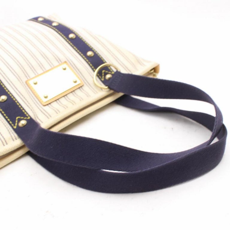 Louis Vuitton Cabas Limited Edition Navy Striped Antigua Mm 868893 Blue  Canvas T at 1stDibs