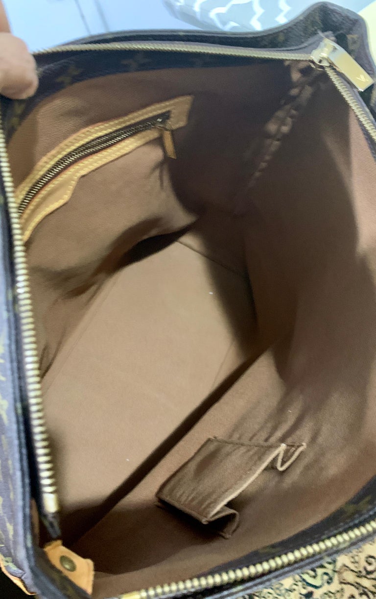 Louis Vuitton Cabas Mezzo Brown Beige Leather Cloth ref.276639 - Joli Closet