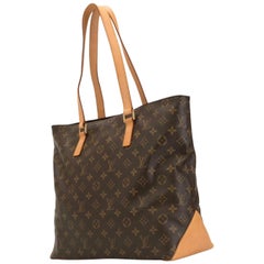 Louis Vuitton Cabas Mezzo Brown Canvas Tote Bag (Pre-Owned)