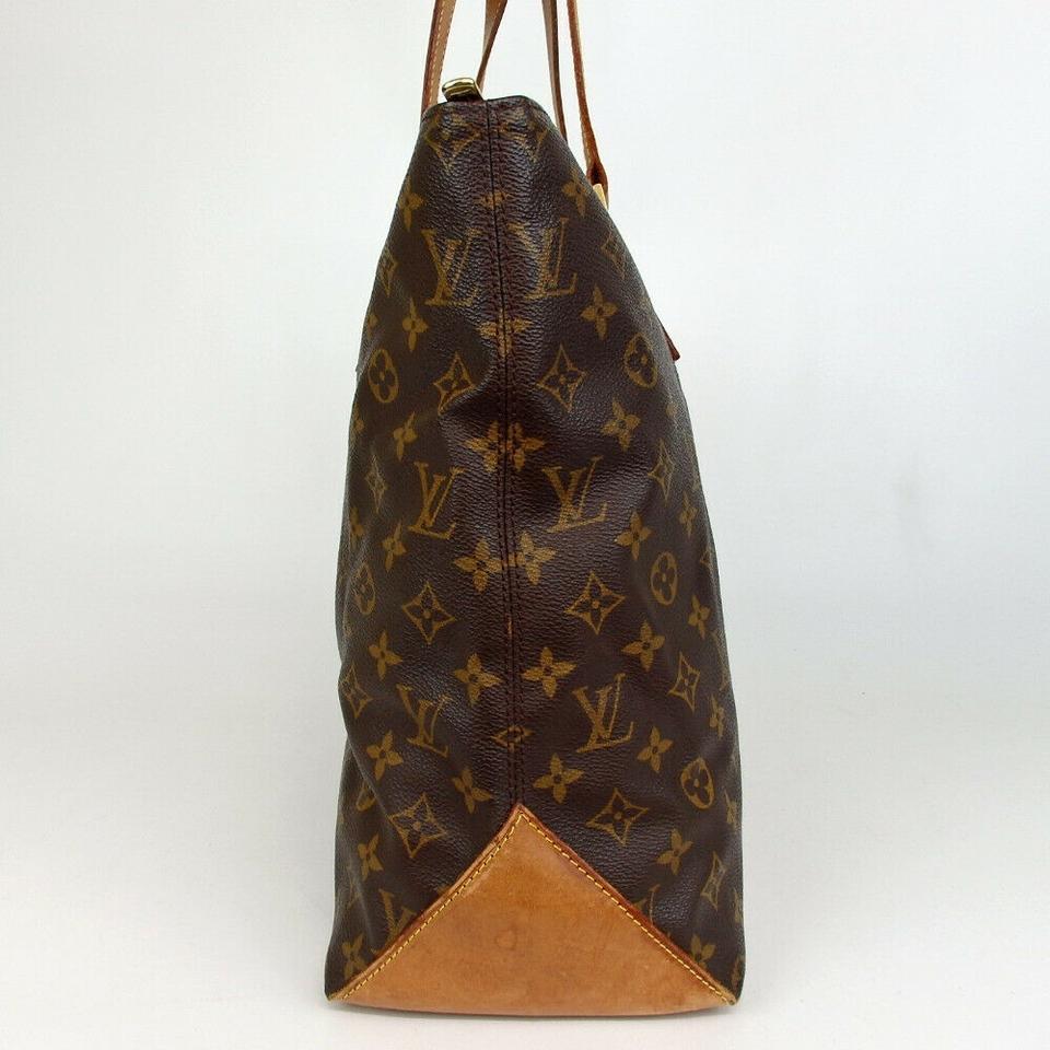 Louis Vuitton Cabas Mezzo Monogram Zip Toe Mm 860055 Brown Coated Canvas Tote In Good Condition In Dix hills, NY