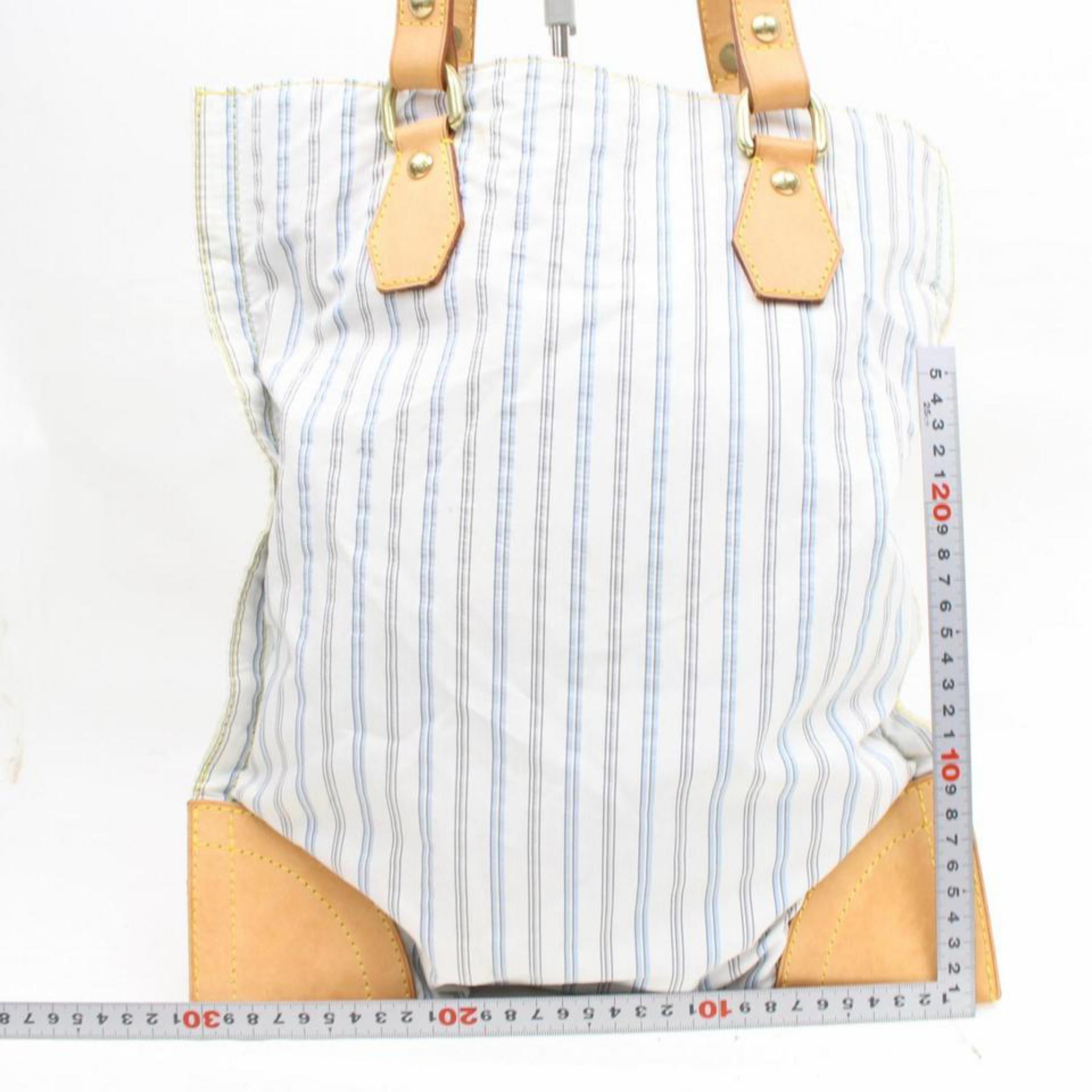 Louis Vuitton Cabas Mini Lin Monogram Tanger 868182 White Canvas Shoulder Bag For Sale 2