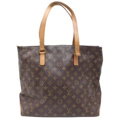 Louis Vuitton Cabas Monogram Mezzo Zip 869521 Brown Coated Canvas Tote