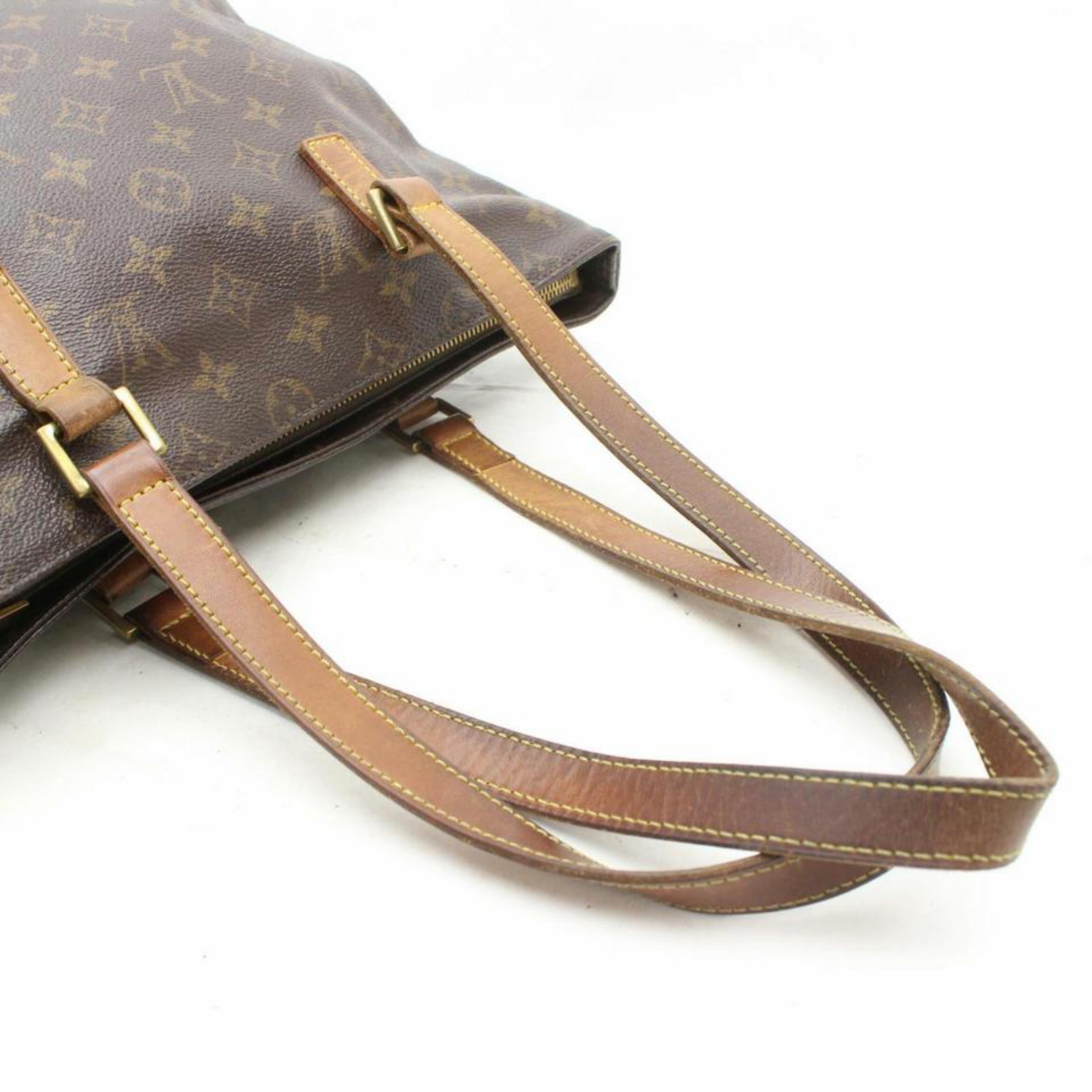Louis Vuitton Cabas Monogram Piano Zip Pm 869940 Brown Coated Canvas Tote For Sale 6