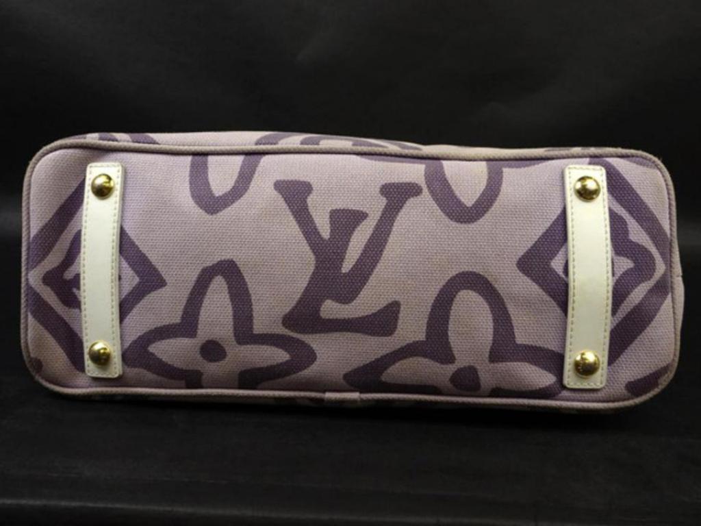 Gray Louis Vuitton Cabas Tahitienne Pm 218989 Lilac (Purple) Leather Tote For Sale