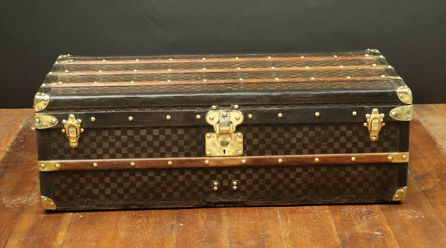 French Louis Vuitton Cabin Trunk in Damier Canvas, 1900s