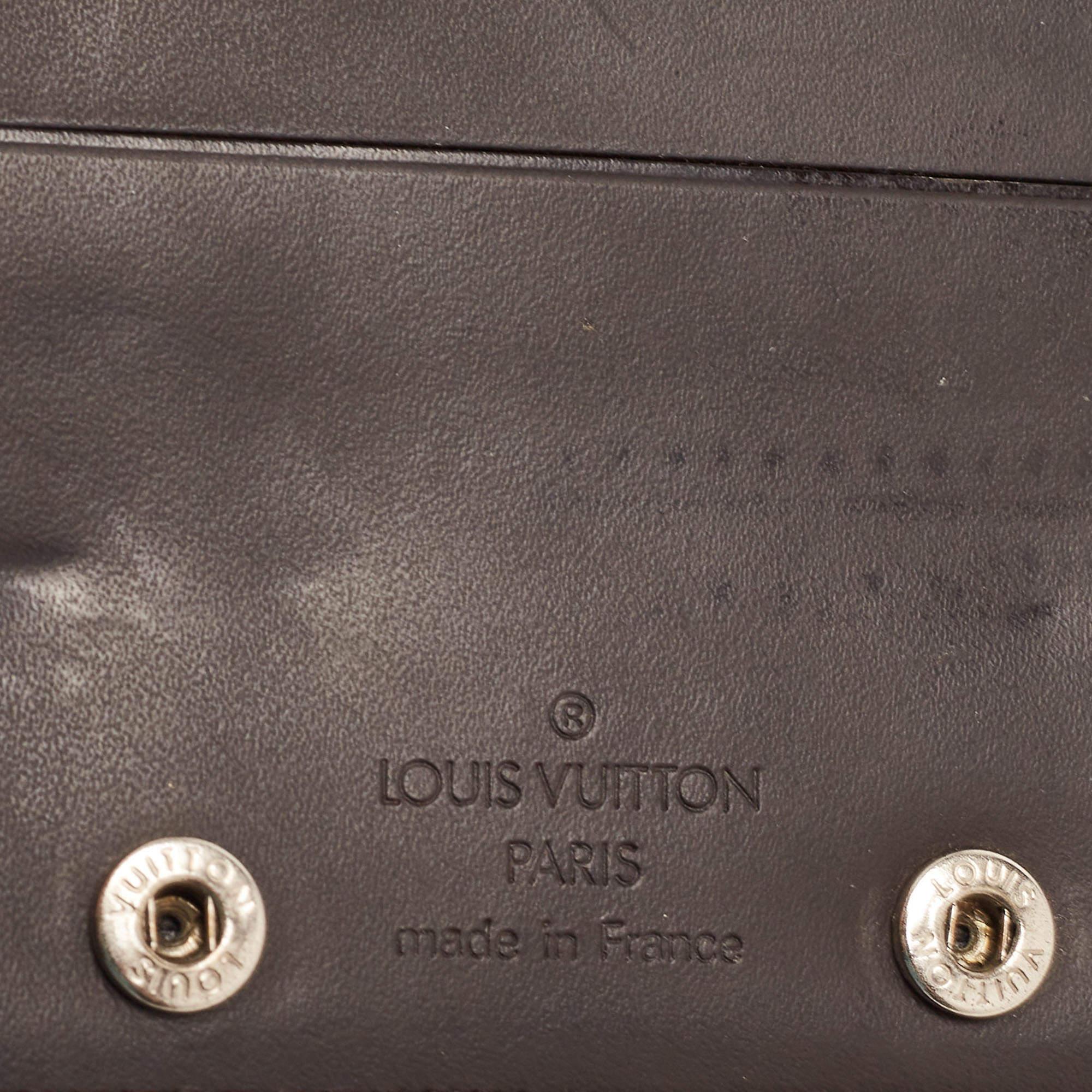 Louis Vuitton Cafe Brown Leather Monogram Glazed Compact Wallet 2