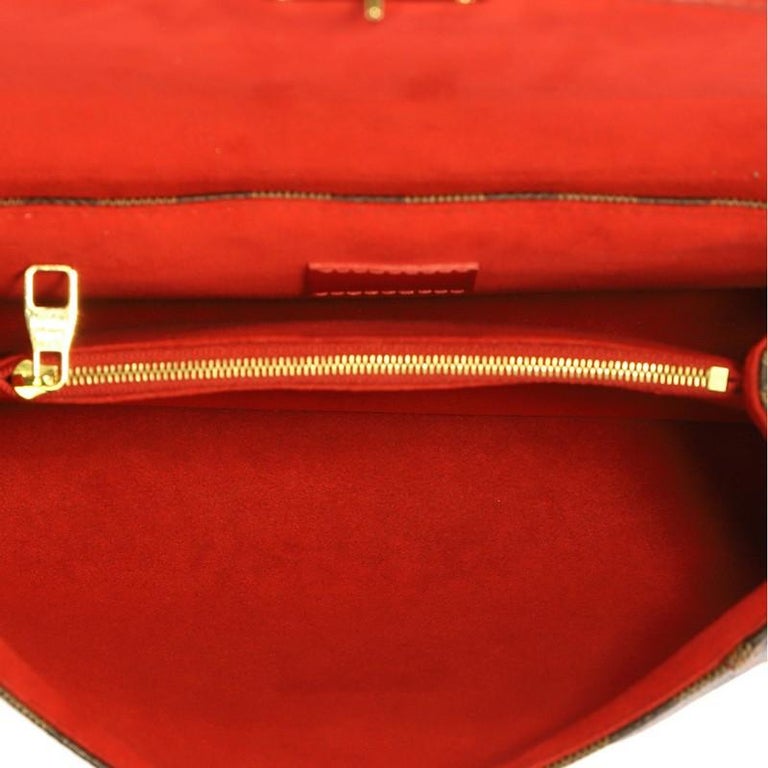 Louis Vuitton – Louis Vuitton Caissa Chain Clutch Bag Damier Ebene Red  Lining – Queen Station