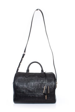 Louis Vuitton, Calfskin embossed speedy cube 30 in black