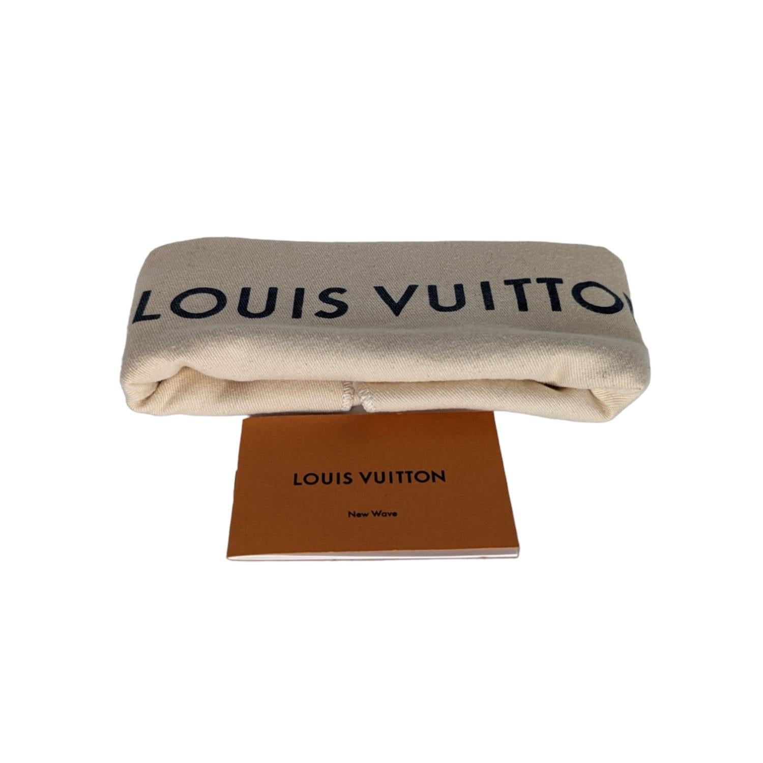 Louis Vuitton Calfskin Embroidered New Wave Chain MM Black 2