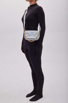 Louis Vuitton Calfskin Ice Blue Bubblegram Wallet On Strap Bag