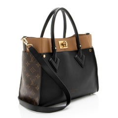 Louis Vuitton Calfskin Monogram Canvas On My Side MM Tote