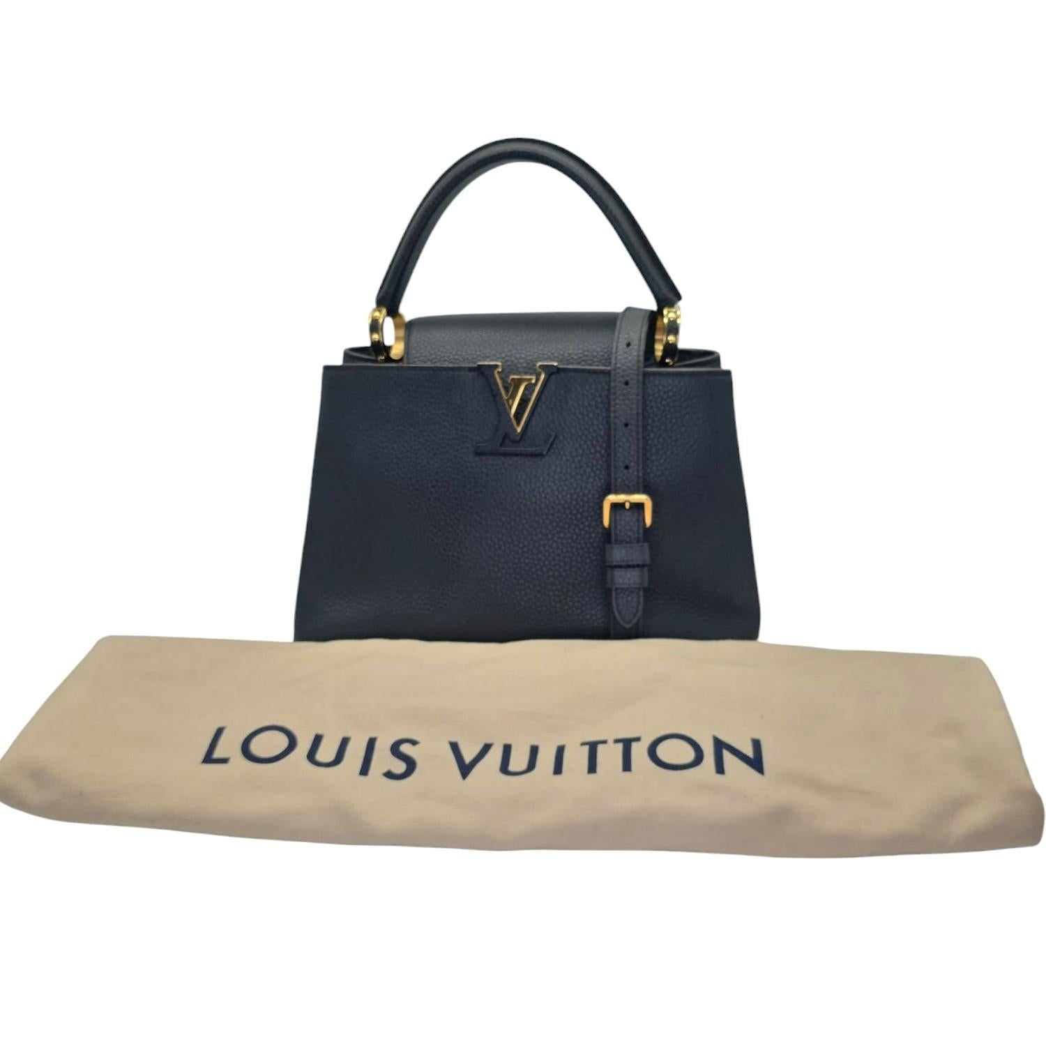 Louis Vuitton Calfskin Taurillion Capucines MM Top Handle Bag For Sale 5
