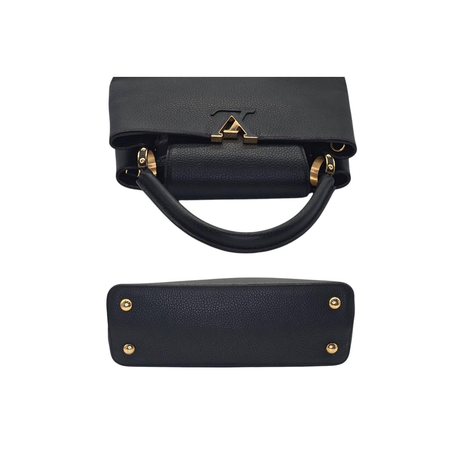 Louis Vuitton Calfskin Taurillion Capucines MM Top Handle Bag For Sale 1