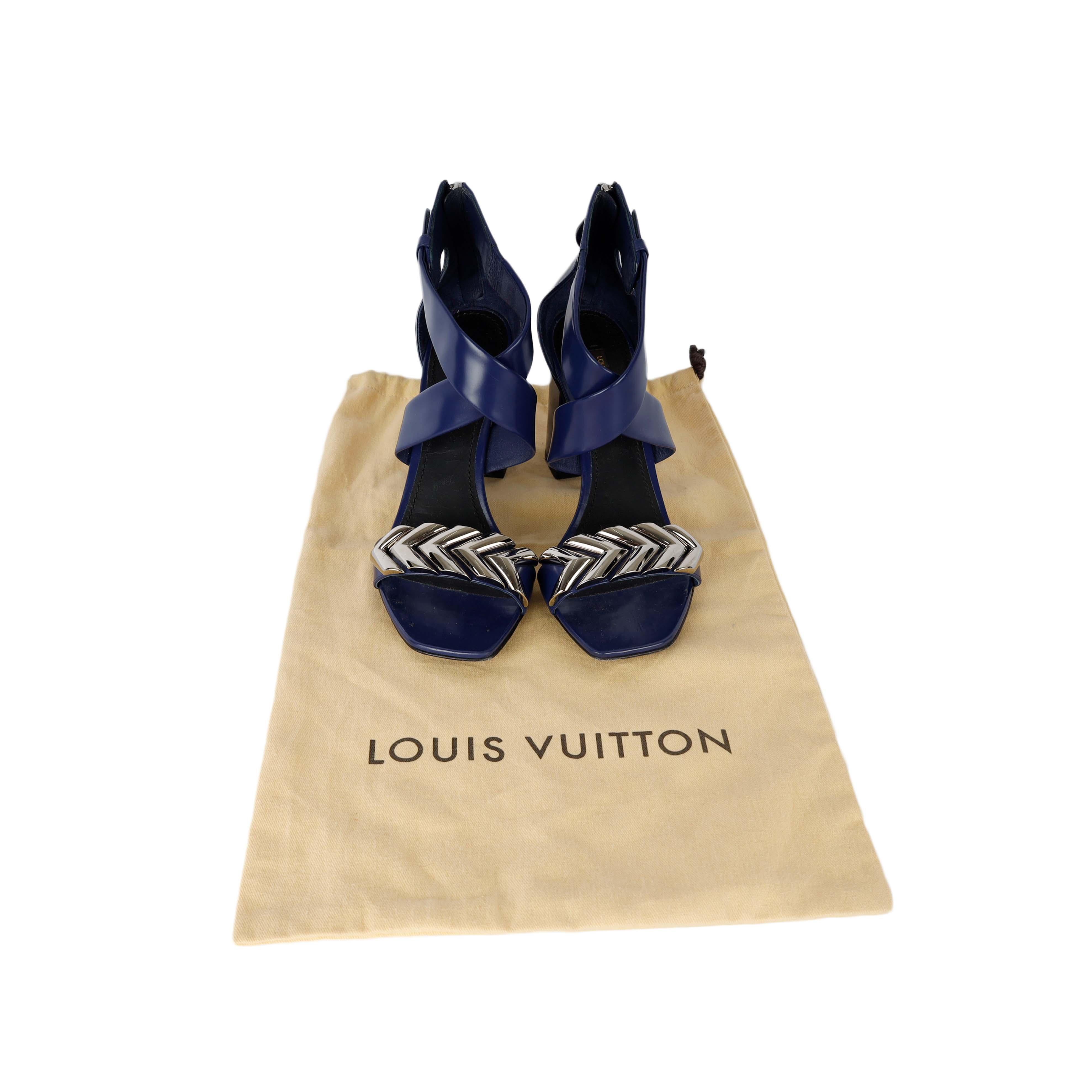 Louis Vuitton Calfskin Westbound Block-heel Sandals - '10s For Sale 1