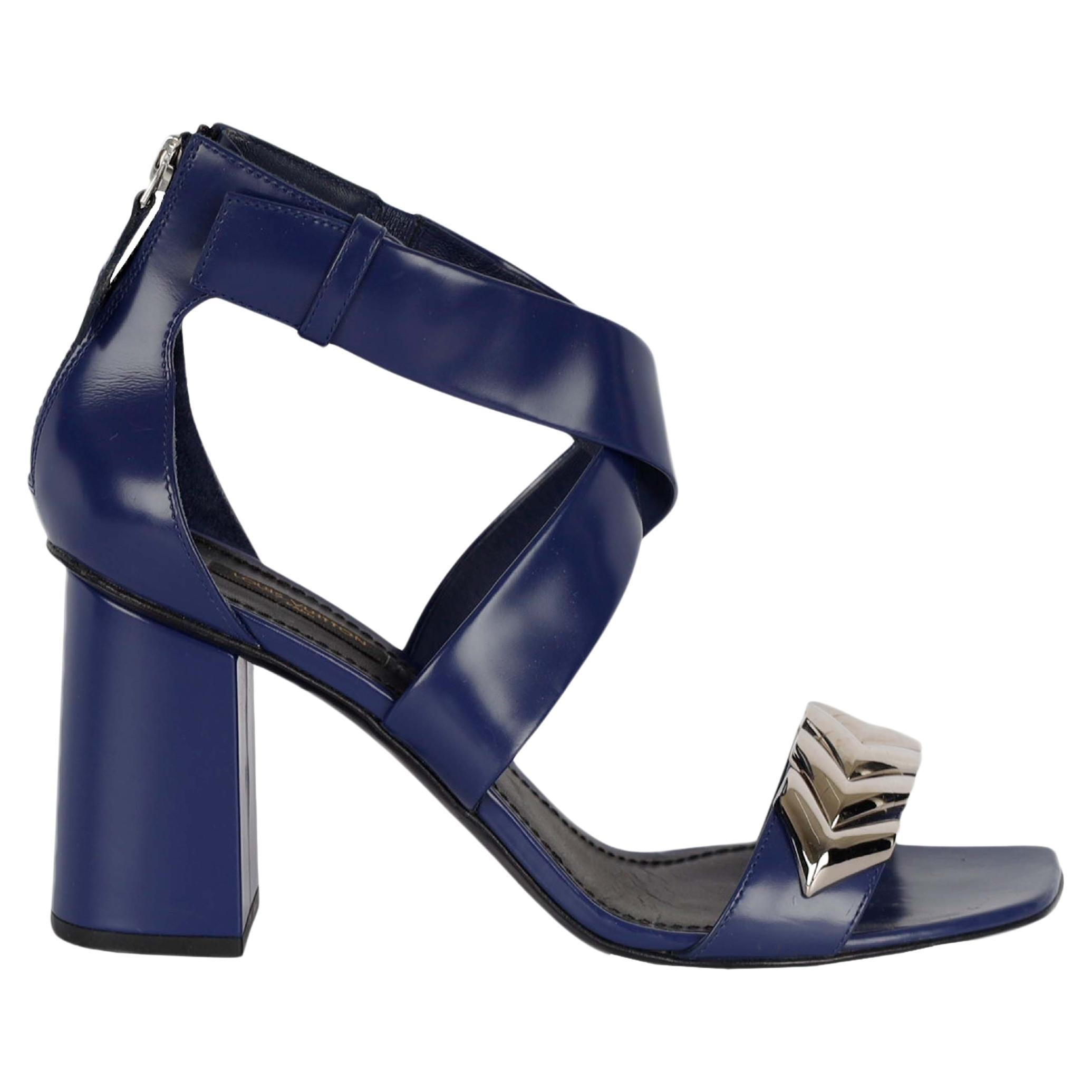 Louis Vuitton Calfskin Westbound Block-heel Sandals - '10s For Sale