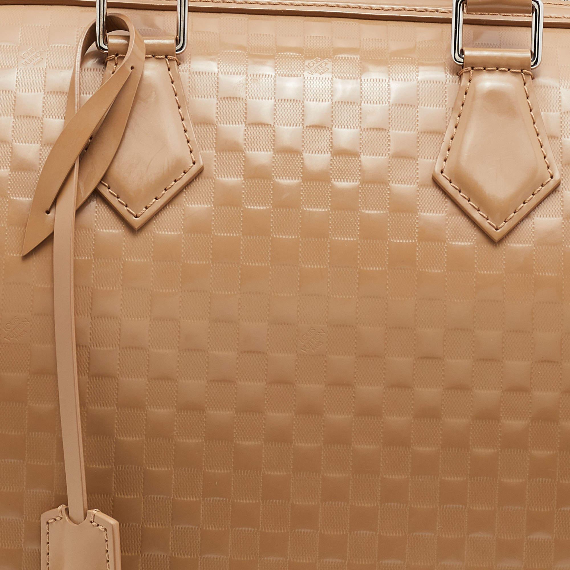 Louis Vuitton Camel Damier Facette Vernis Speedy Cube MM Bag 7