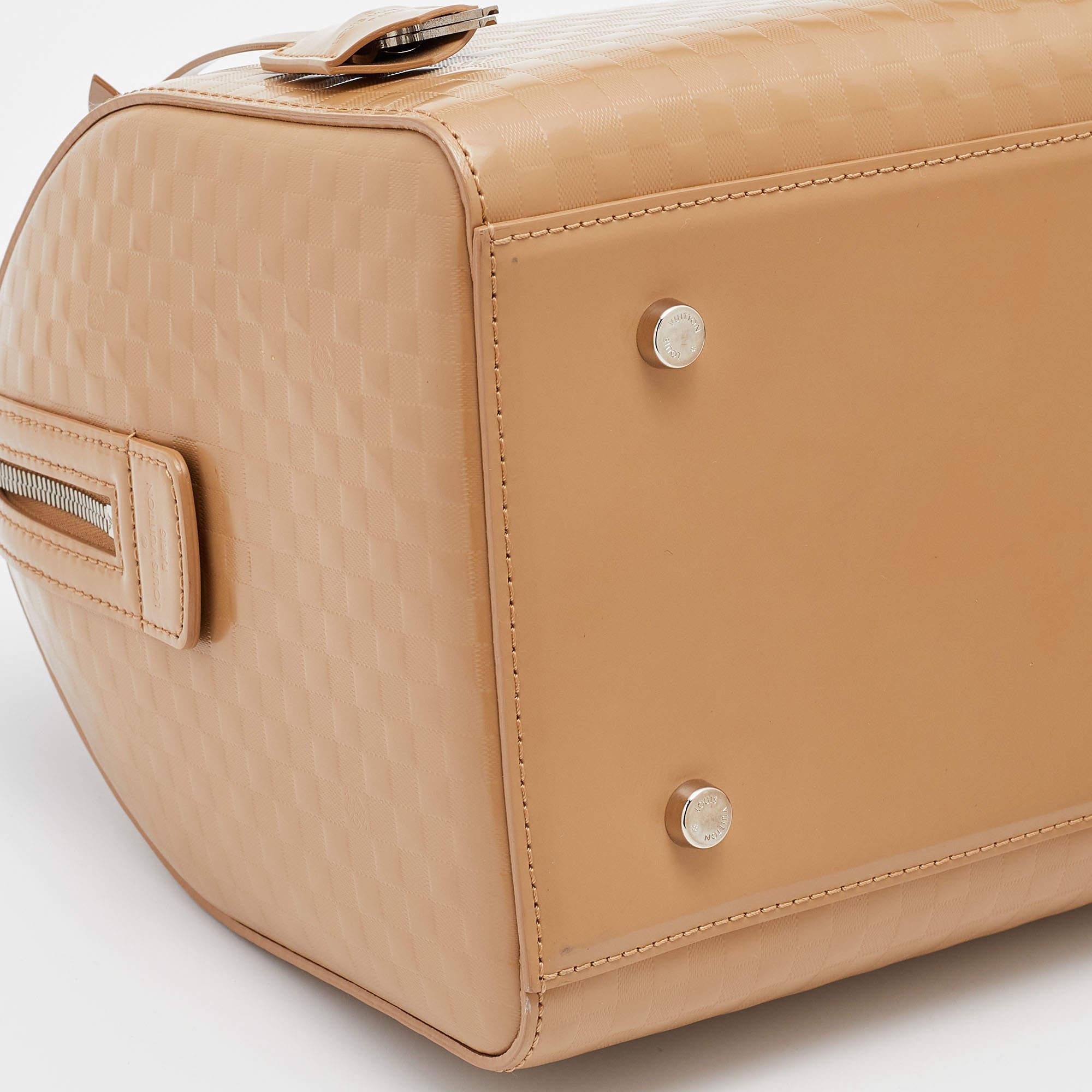 Louis Vuitton Camel Damier Facette Vernis Speedy Cube MM Bag 3