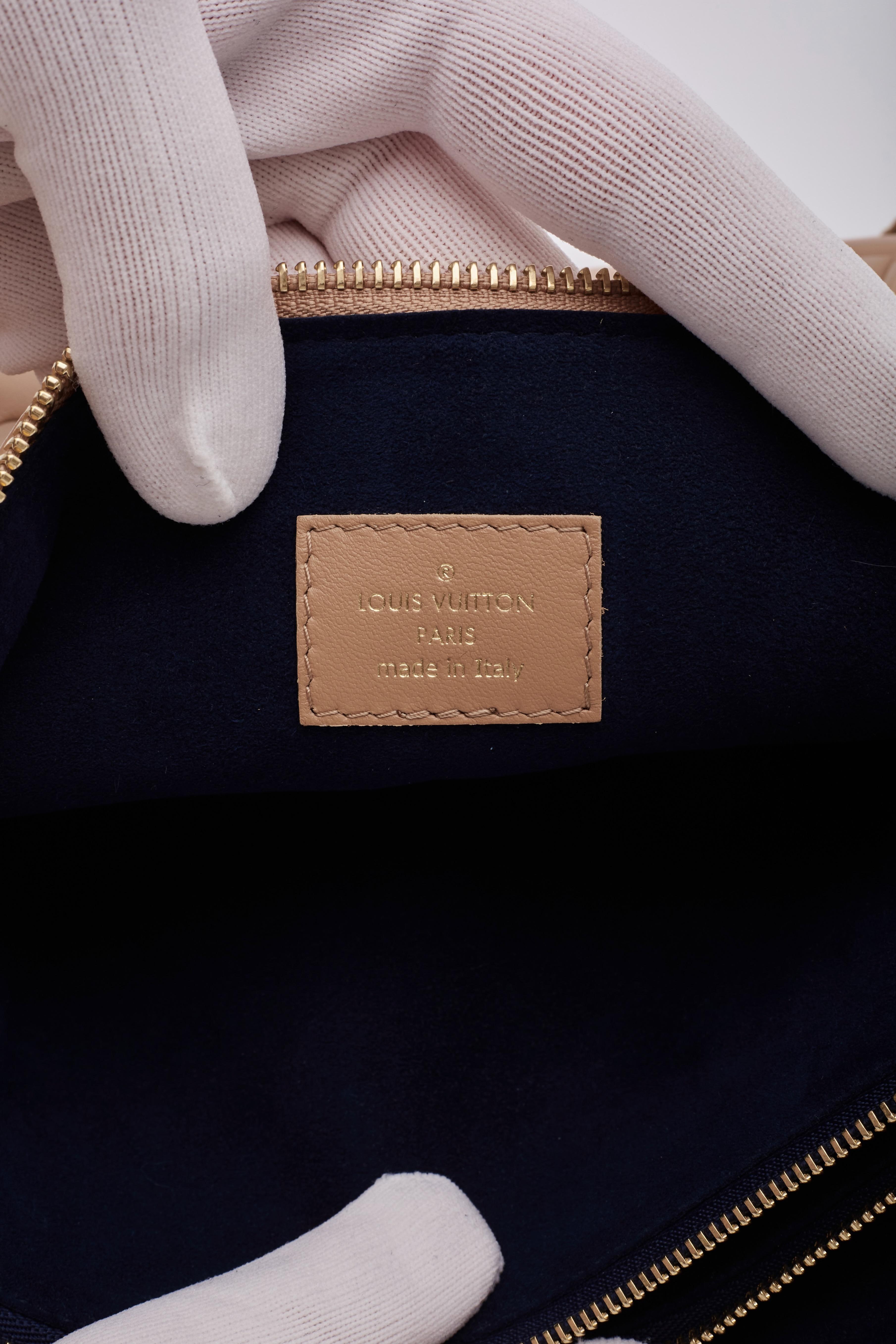 Louis Vuitton Camel Lambskin Embossed Monogram Coussin PM Bag 4
